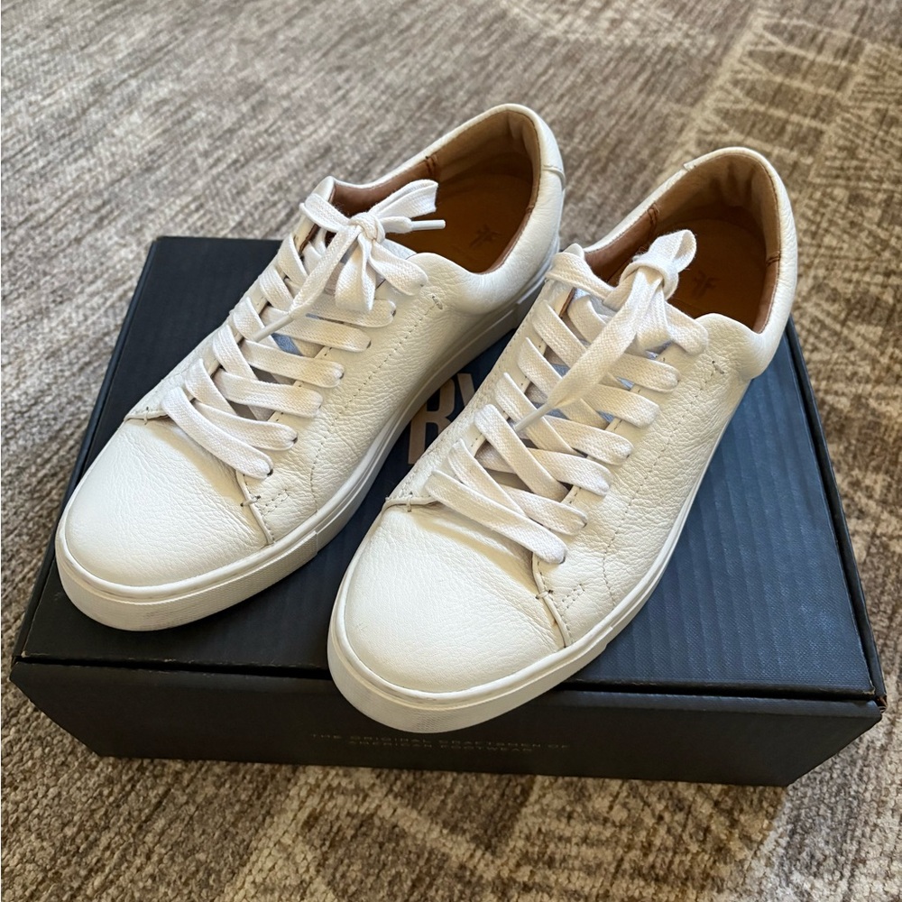 FRYE Ivy Low Lace White Leather Women's Sneakers